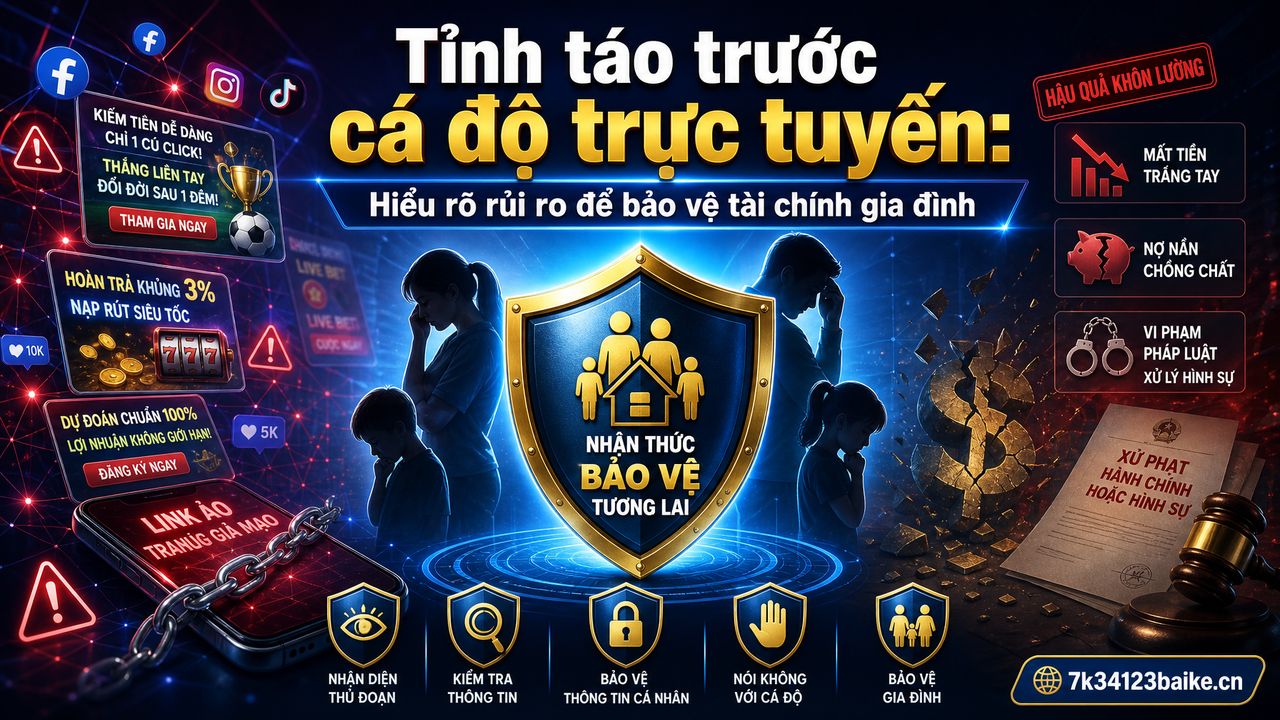 Tỉnh táo trước cá độ trực tuyến: Hiểu rõ rủi ro để bảo vệ tài chính gia đình